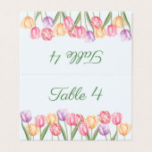 Carte de numéro de table de mariage aux fleurs de (Outside Unfolded)