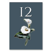 Carte de numéro de table de mariage aux lys calla  (Dos)