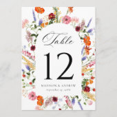 Carte de numéro de table de mariage avec arche de (Devant)