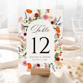 Carte de numéro de table de mariage avec arche de