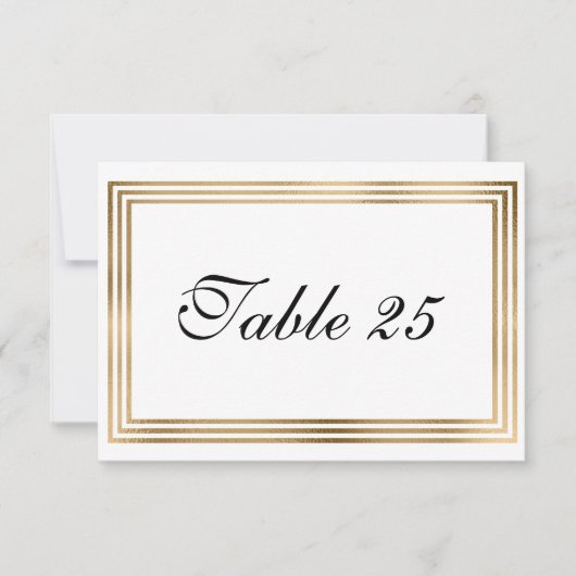 Carte de numéro de table de mariage avec bordure e (Devant)