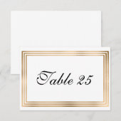 Carte de numéro de table de mariage avec bordure e (Devant / Derrière)