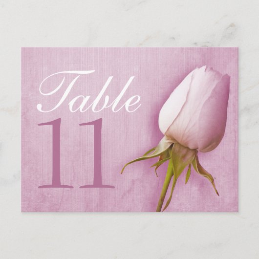 Carte de numéro de table de mariage avec bourgeon  (Devant)