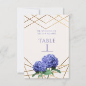 Carte de numéro de table de mariage avec fleurs d' (Devant)