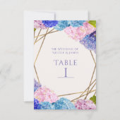 Carte de numéro de table de mariage avec fleurs d' (Devant)