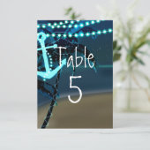 Carte de numéro de table de mariage avec palmier à (Debout devant)