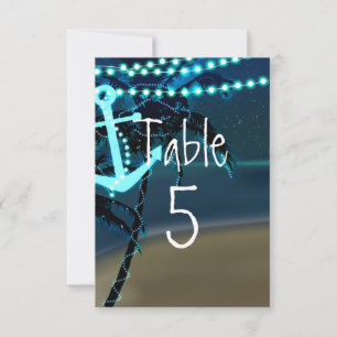 Carte de numéro de table de mariage avec palmier d