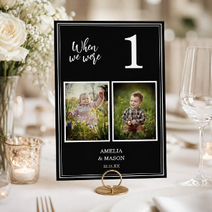 Carte de numéro de table de mariage avec photo et
