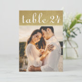 Carte de numéro de table de mariage avec reflets d (Debout devant)