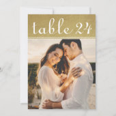 Carte de numéro de table de mariage avec reflets d (Dos)