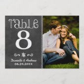 Carte de numéro de table de mariage avec tableau n (Devant)