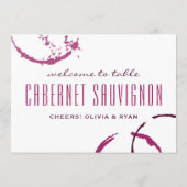 Carte de numéro de table de mariage avec tache de  (Dos)