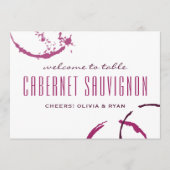 Carte de numéro de table de mariage avec tache de  (Devant)