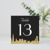 Carte de numéro de table de mariage avec vue sur l (Debout devant)