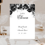 Carte de numéro de table de Mariage blanc gothique<br><div class="desc">Voici l'allure intemporelle de notre Mariage classique gothique blanc modèle de carte numérique, où l'élégance rencontre l'éthérée. Une touche enchanteresse de romantisme foncé ornée de motifs botaniques complexes, avec des arrière - plans blancs et propres agrémentés de pivoines luxuriantes et de roses délicats qui exsument un raffinement maussade parfait pour...</div>