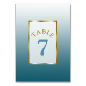 Carte de numéro de table de Mariage bleu ardoise (Dos)