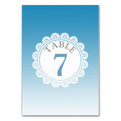 Carte de numéro de table de Mariage bleu dégradé (Dos)