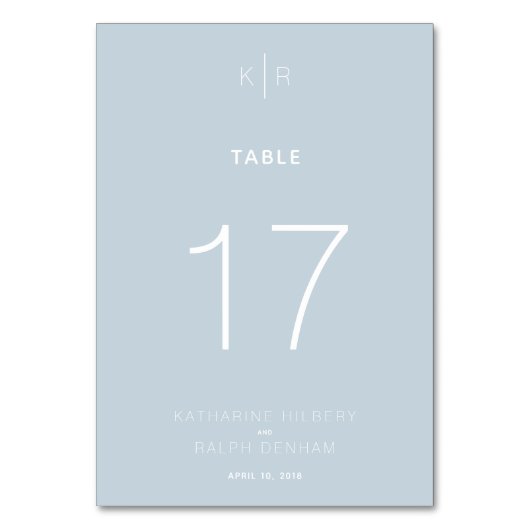 Carte de numéro de table de Mariage bleu foncé mod (Dos)