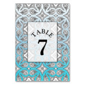Carte de numéro de table de Mariage bleu Mandala (Par défaut)