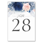 Carte de numéro de table de mariage bleu poussiére (Dos)