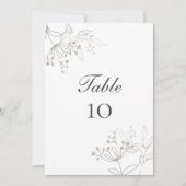Carte de numéro de table de mariage botanique aux  (Devant)
