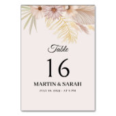 Carte de numéro de table de mariage botanique boho (Par défaut)