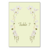 Carte de numéro de table de mariage botanique vert (Dos)