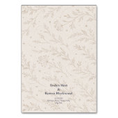 Carte de Numéro de Table de Mariage Céleste (Dos)