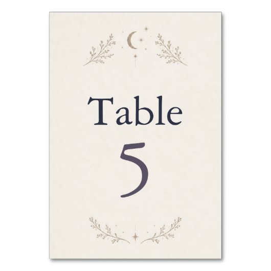 Carte de Numéro de Table de Mariage Céleste (Par défaut)