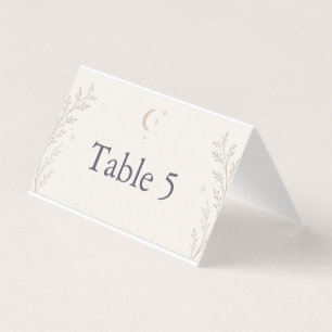 Carte de Numéro de Table de Mariage Céleste