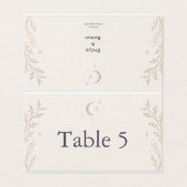 Carte de Numéro de Table de Mariage Céleste (Outside Unfolded)
