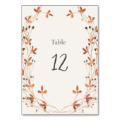 Carte de numéro de table de mariage Champ d'automn (Dos)