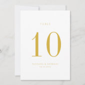 Carte de numéro de table de Mariage chic contempor (Devant)