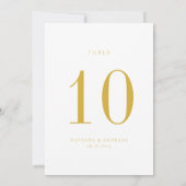 Carte de numéro de table de Mariage chic contempor (Dos)