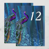 Carte de numéro de table de mariage chic en satin  (Devant / Derrière)