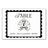 Carte de numéro de table de mariage – Conception m (Dos)