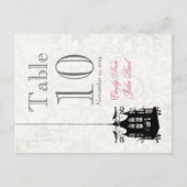 Carte de numéro de table de Mariage de cage à oise (Devant)