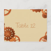 Carte de numéro de table de Mariage de Cogs et d'e (Dos)