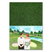 Carte de numéro de table de Mariage de golf avec b (Dos)