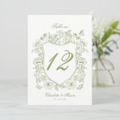 Carte de numéro de table de mariage de jardin de C (Debout devant)
