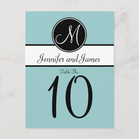 Carte de numéro de table de Mariage de Monogramme  (Devant)