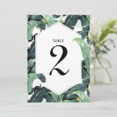 Carte de numéro de table de mariage de plantation (Debout devant)