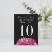 Carte de numéro de table de Mariage de Rose noir r (Debout devant)