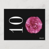 Carte de numéro de table de Mariage de Rose noir r (Dos)