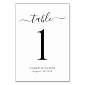 Carte de numéro de table de Mariage de script mini (Dos)