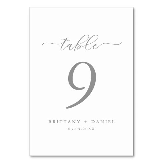 Carte de numéro de table de Mariage de script simp (Par défaut)