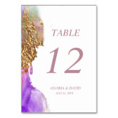 Carte de numéro de table de Mariage d'encre rose v (Par défaut)