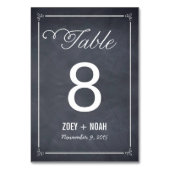 Carte de numéro de table de Mariage élégamment mar (Dos)