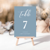 Carte de numéro de table de mariage élégant bleu D