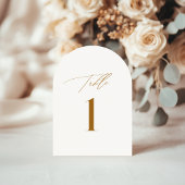 Carte de numéro de table de mariage élégant en bro